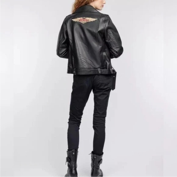 Harley-Davidson limited edition Biker Lambskin Leather Moto Jacket, Size Medium - Picture 3 of 12